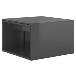 Τραπεζάκια Ζιγκόν 3 τεμ. Γυαλιστ. Γκρι 60x60x38 εκ Επεξ. Ξύλο