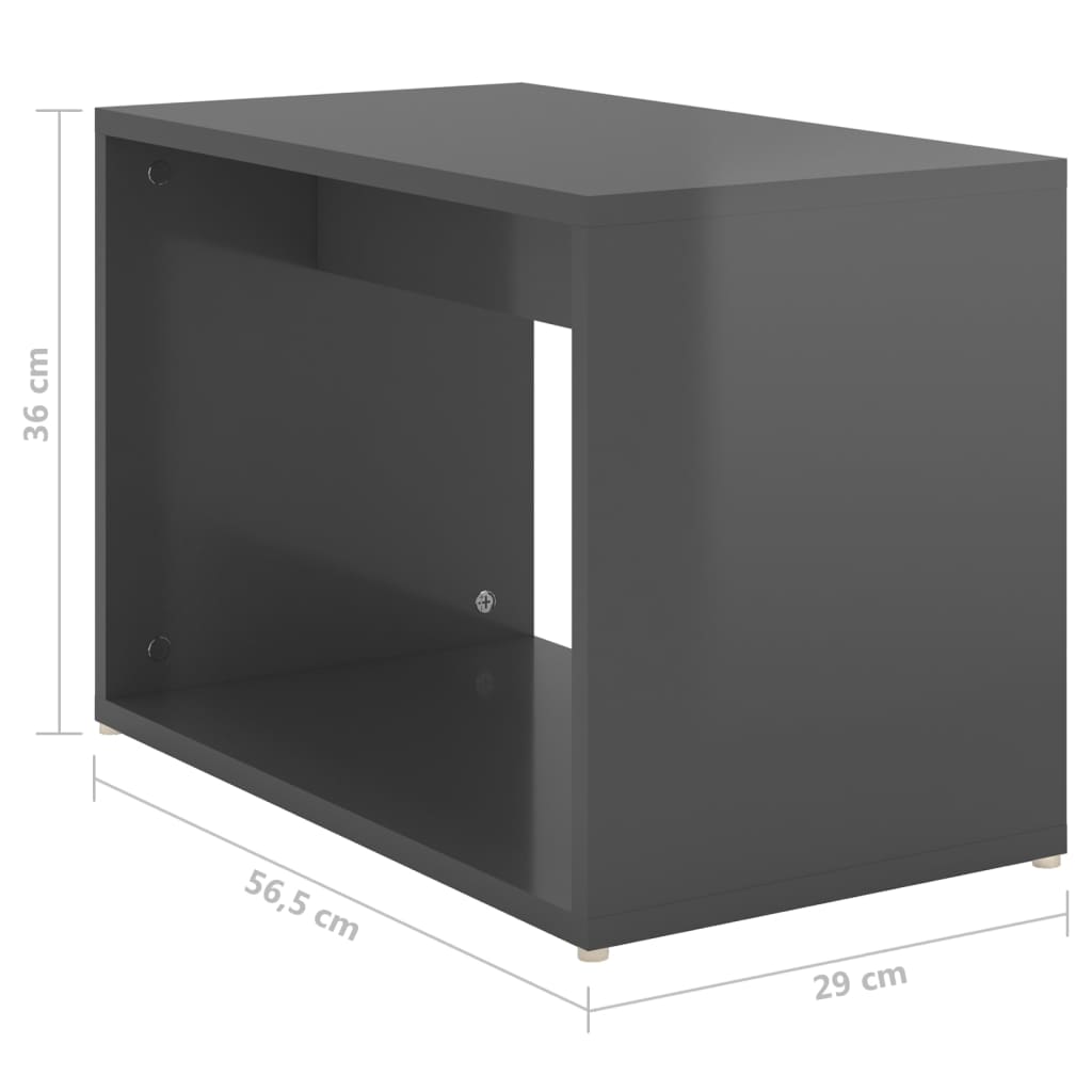 Τραπεζάκια Ζιγκόν 3 τεμ. Γυαλιστ. Γκρι 60x60x38 εκ Επεξ. Ξύλο