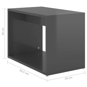 Τραπεζάκια Ζιγκόν 3 τεμ. Γυαλιστ. Γκρι 60x60x38 εκ Επεξ. Ξύλο