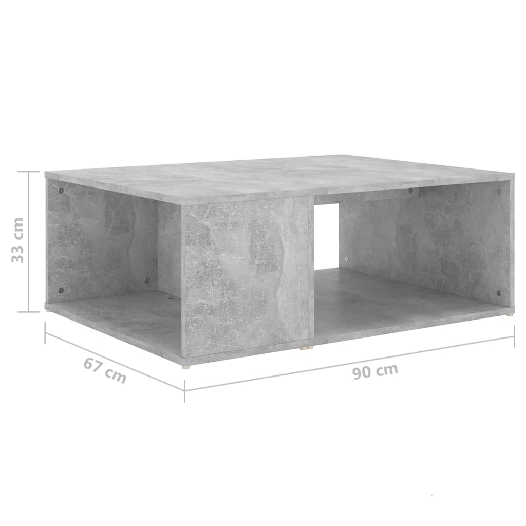Τραπεζάκι Σαλονιού Γκρι Σκυροδέματος 90x67x33 εκ. Επεξ. Ξύλο - Pakobazaar