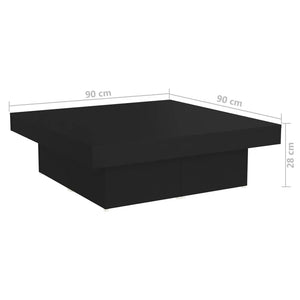 Τραπεζάκι Σαλονιού Μαύρο 90 x 90 x 28 εκ. Επεξεργασμένο Ξύλο