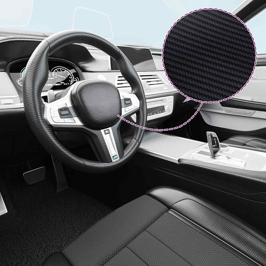 Μεμβράνες Αυτοκινήτου 3D 2 τεμ. Μαύρες 100x150 εκ. & 50x150 εκ. - PAKOBAZAAR