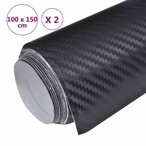 Μεμβράνες Αυτοκινήτου 3D 2 τεμ. Μαύρες 100 x 150 εκ. - PAKOBAZAAR