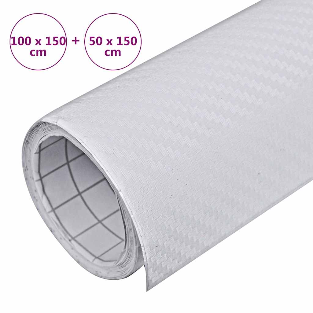 Μεμβράνες Αυτοκινήτου 3D 2 τεμ. Λευκό 100x150 εκ. & 50x150 εκ.