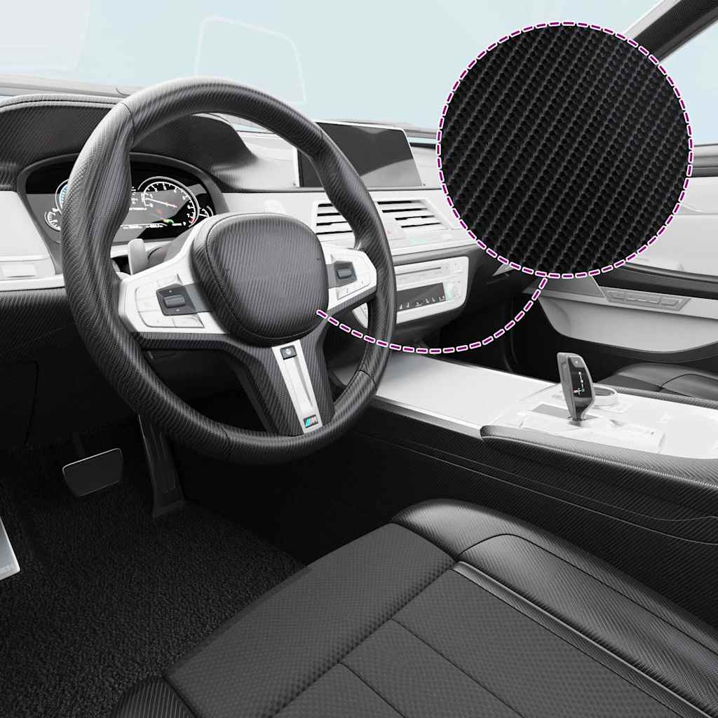 Μεμβράνες Αυτοκινήτου 4D 2 τεμ. Μαύρες 100x150 εκ. & 50x150 εκ. - PAKOBAZAAR