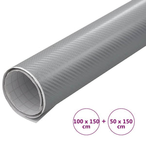 Μεμβράνες Αυτοκινήτου 4D 2 τεμ. Ασημί 100x150 εκ. & 50x150 εκ. - PAKOBAZAAR