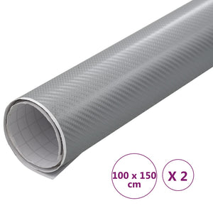 Μεμβράνες Αυτοκινήτου 4D 2 τεμ. Ασημί 100 x 150 εκ. - PAKOBAZAAR
