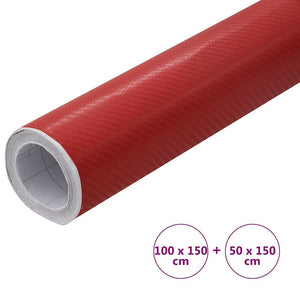 Μεμβράνες Αυτοκινήτου 4D 2 τεμ. Κόκκινες 100x150 εκ & 50x150 εκ - PAKOBAZAAR
