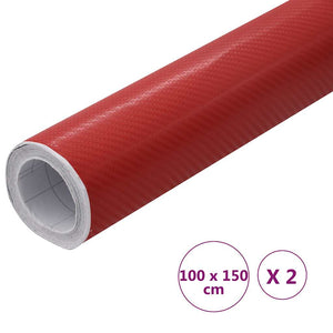 Μεμβράνες Αυτοκινήτου 4D 2 τεμ. Κόκκινες 100 x 150 εκ. - PAKOBAZAAR