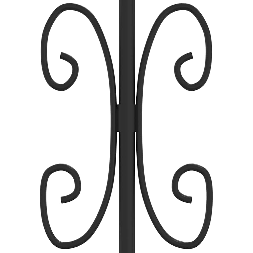 Πόρτα Περίφραξης με Κορυφή Δόρυ Μαύρη 103x125 εκ. από Ατσάλι με Ηλεκτροστατική Βαφή - PAKOBAZAAR