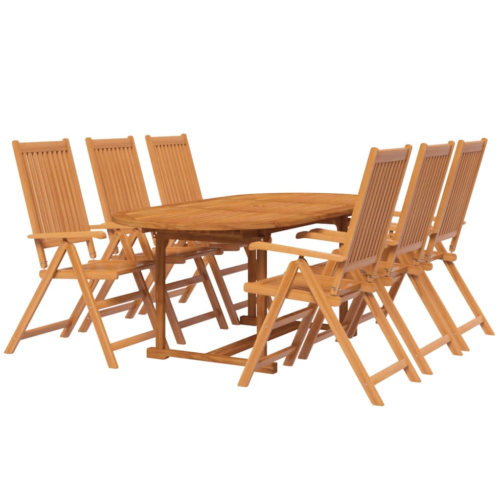Σετ Τραπεζαρίας Κήπου 7 Τεμαχίων από Μασίφ Ξύλο Ακακίας 120-170 εκ. - PAKOBAZAAR