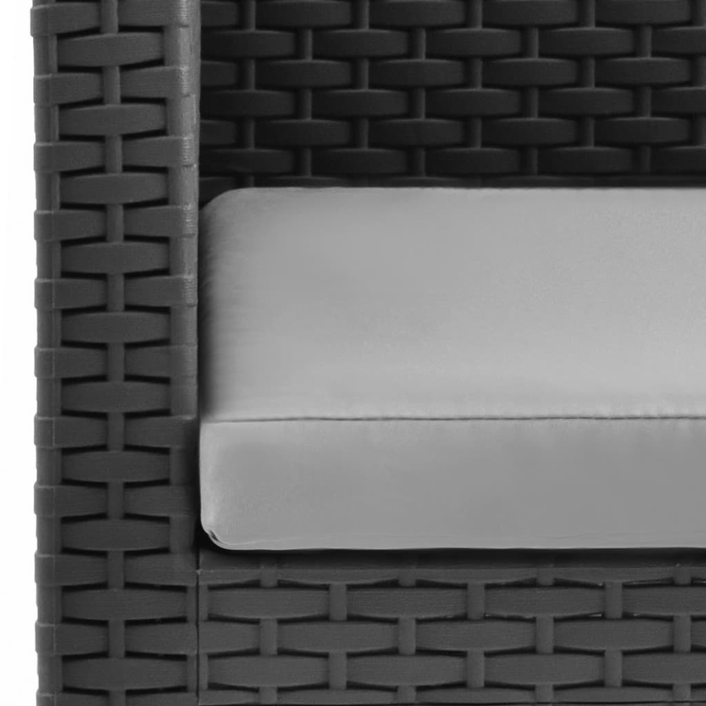 Πολυθρόνες Κήπου με Μαξιλάρια 2 τεμ. Ανθρακί Ρατάν Πολυπ/λενίου - PAKOBAZAAR
