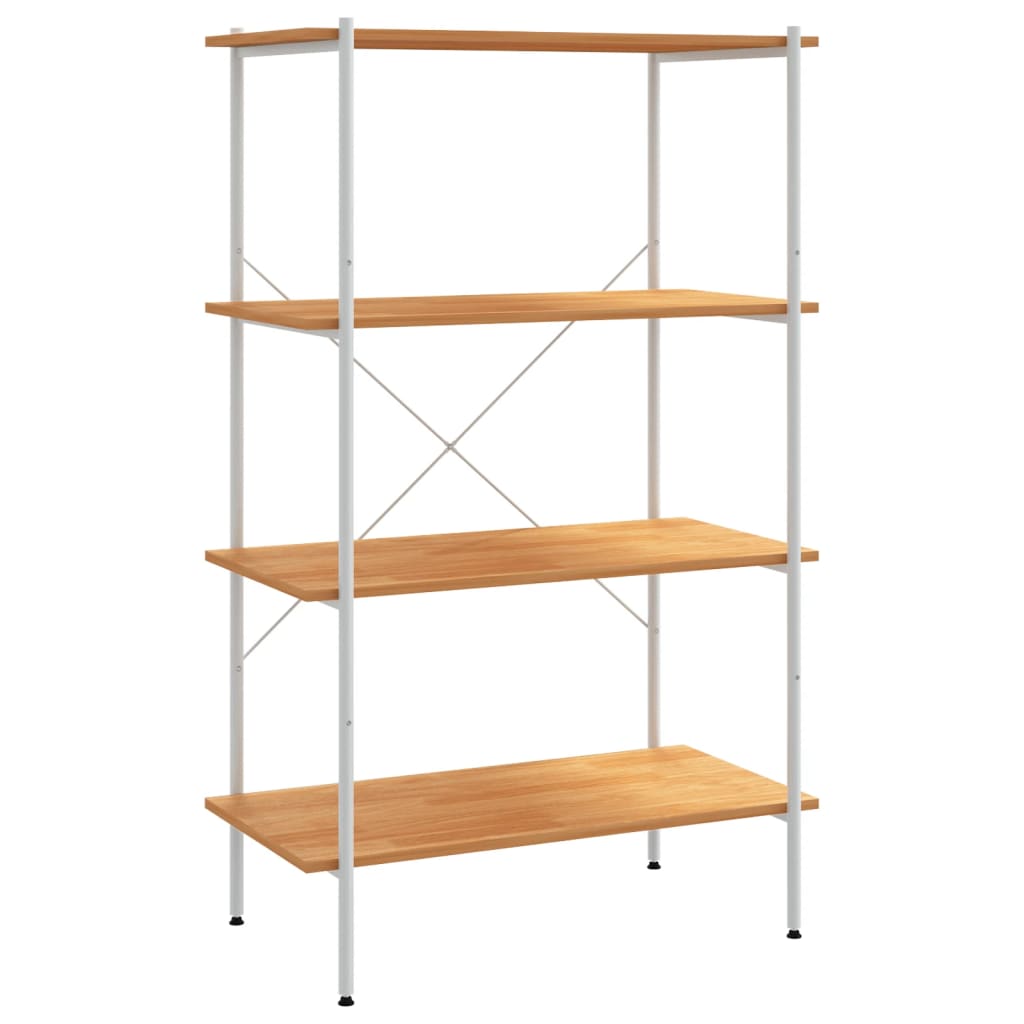 Ραφιέρα 4 Επιπέδων Λευκή και Δρυς 80 x 40 x 130 εκ. - Pakobazaar