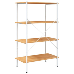 Ραφιέρα 4 Επιπέδων Λευκή και Δρυς 80 x 40 x 130 εκ. - Pakobazaar