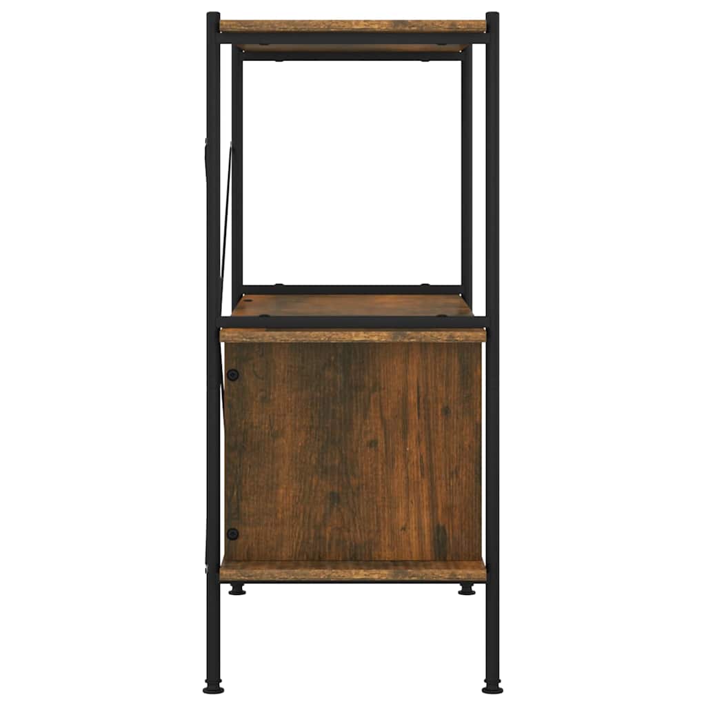 Ραφιέρα 3 Επιπέδων με Ντουλάπι 80x40x92 εκ. Ατσάλι/Επεξ. Ξύλο