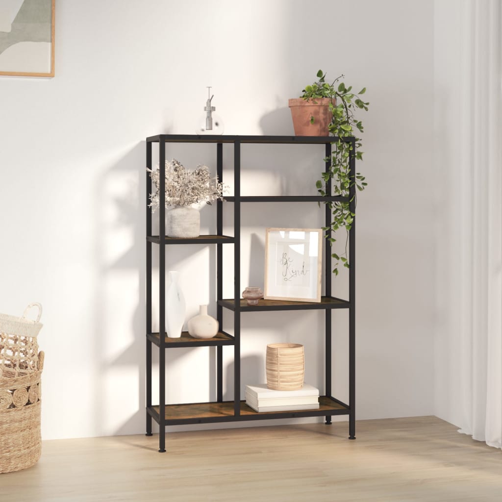 Βιβλιοθήκη 80 x 30 x 120 εκ. από Ατσάλι και Επεξεργασμένο Ξύλο - Pakobazaar