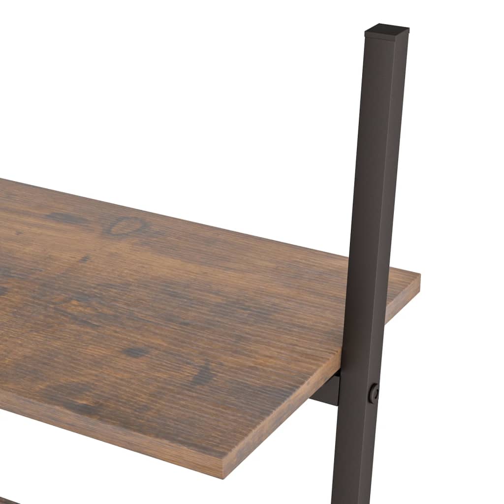 Ραφιέρα Κεκλιμένη 3 Επιπέδων Σκούρο Καφέ & Μαύρο 64x34x116 εκ.