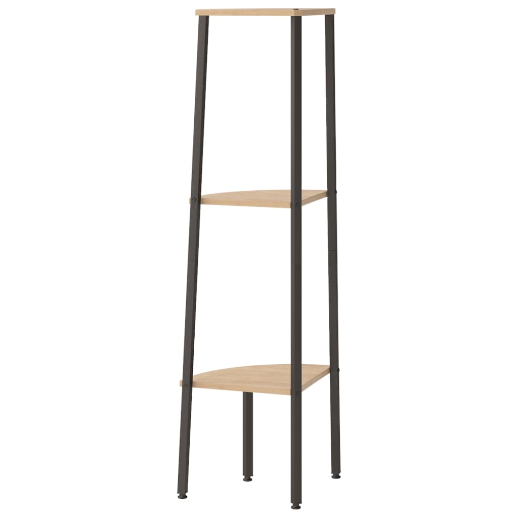 Ραφιέρα Γωνιακή 3 Επίπεδων Αν. Καφέ & Μαύρο 45,5x31,5x120 εκ.