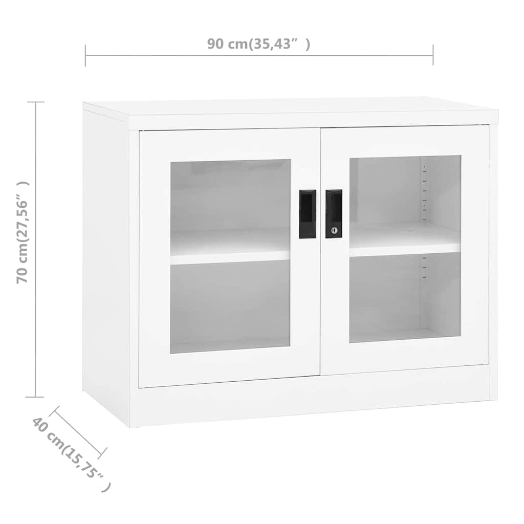Ντουλάπα Γραφείου 90 x 40 x 70 εκ. Λευκή Ατσάλινη - Pakobazaar