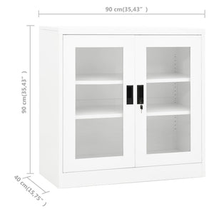 Ντουλάπα Γραφείου 90 x 40 x 90 εκ. Λευκή Ατσάλινη - Pakobazaar