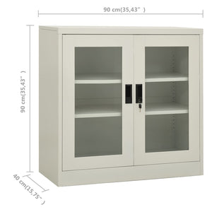 Ντουλάπα Γραφείου 90 x 40 x 90 εκ. Ανοιχτό Γκρι Ατσάλινη
