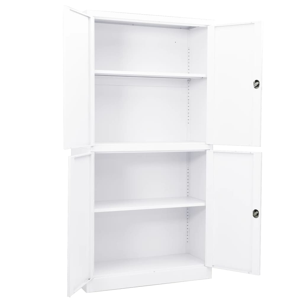 Ντουλάπα Γραφείου 90 x 40 x 180 εκ. Λευκή Ατσάλινη