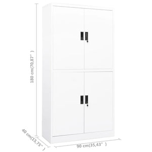 Ντουλάπα Γραφείου 90 x 40 x 180 εκ. Λευκή Ατσάλινη - Pakobazaar