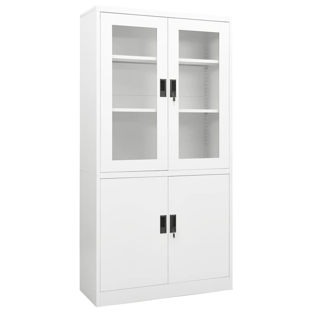 Ντουλάπα Γραφείου 90 x 40 x 180 εκ. Λευκή Ατσάλινη - Pakobazaar