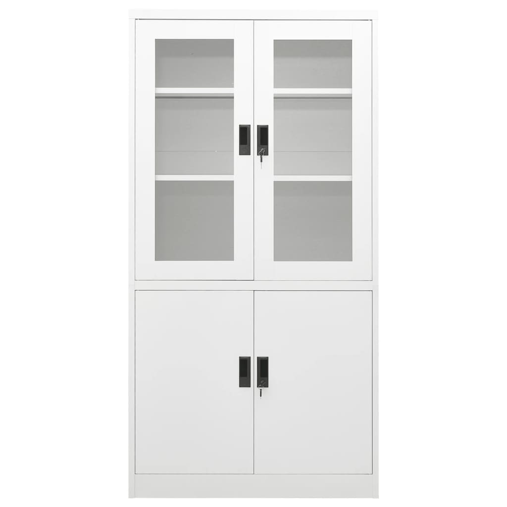 Ντουλάπα Γραφείου 90 x 40 x 180 εκ. Λευκή Ατσάλινη - Pakobazaar
