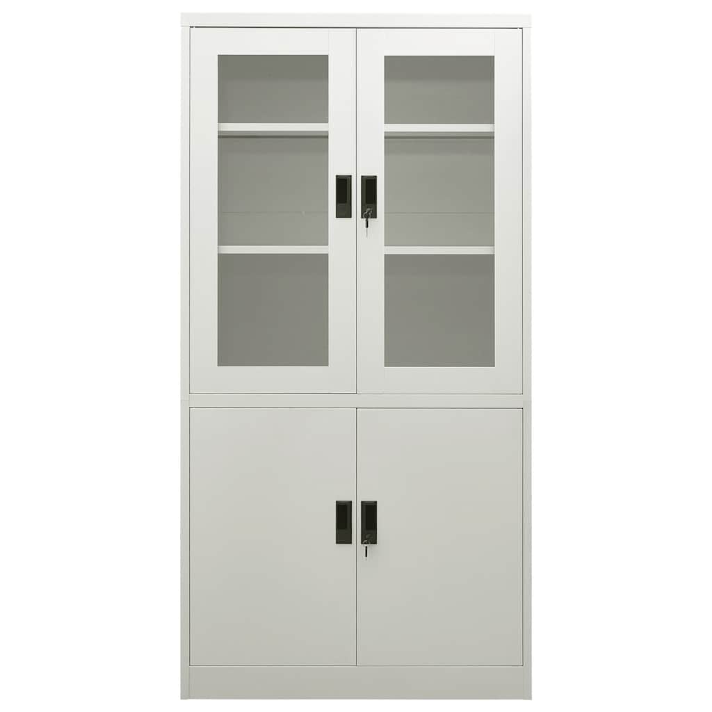 Ντουλάπα Γραφείου 90 x 40 x 180 εκ. Ανοιχτό Γκρι Ατσάλινη