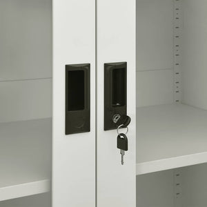 Ντουλάπα Γραφείου 90 x 40 x 180 εκ. Ανοιχτό Γκρι Ατσάλινη