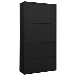 Ντουλάπα Γραφείου 90 x 40 x 180 εκ. Μαύρη Ατσάλινη