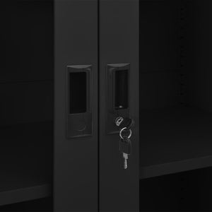 Ντουλάπα Γραφείου 90 x 40 x 180 εκ. Μαύρη Ατσάλινη