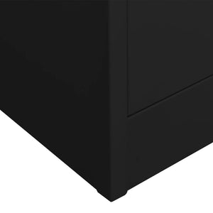 Ντουλάπα Γραφείου 90 x 40 x 180 εκ. Μαύρη Ατσάλινη