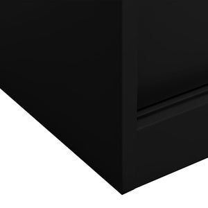 Ντουλάπι Γραφείου με Συρόμενη Πόρτα Μαύρο 90x40x90 εκ. Ατσάλινο
