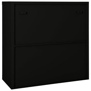Ντουλάπι με Συρόμενη Πόρτα Μαύρο 90 x 40 x 90 εκ. Ατσάλινο