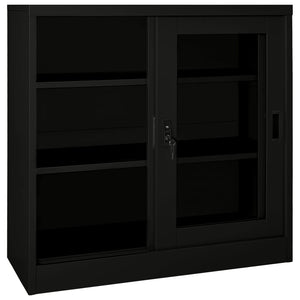 Ντουλάπι με Συρόμενη Πόρτα Μαύρο 90 x 40 x 90 εκ. Ατσάλινο
