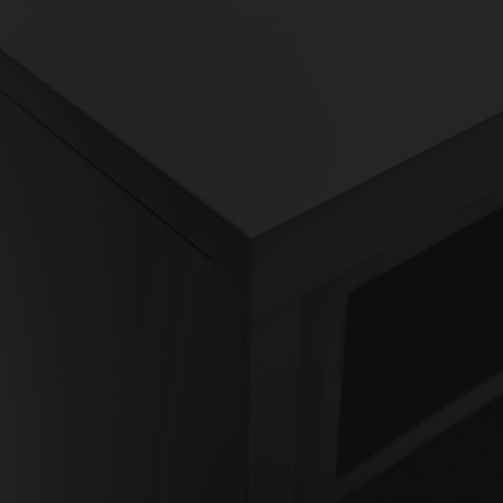 Ντουλάπι με Συρόμενη Πόρτα Μαύρο 90 x 40 x 90 εκ. Ατσάλινο