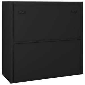 Ντουλάπι με Συρόμενη Πόρτα Ανθρακί 90 x 40 x 90 εκ. Ατσάλινο
