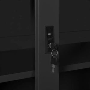 Ντουλάπι με Συρόμενη Πόρτα Ανθρακί 90 x 40 x 90 εκ. Ατσάλινο