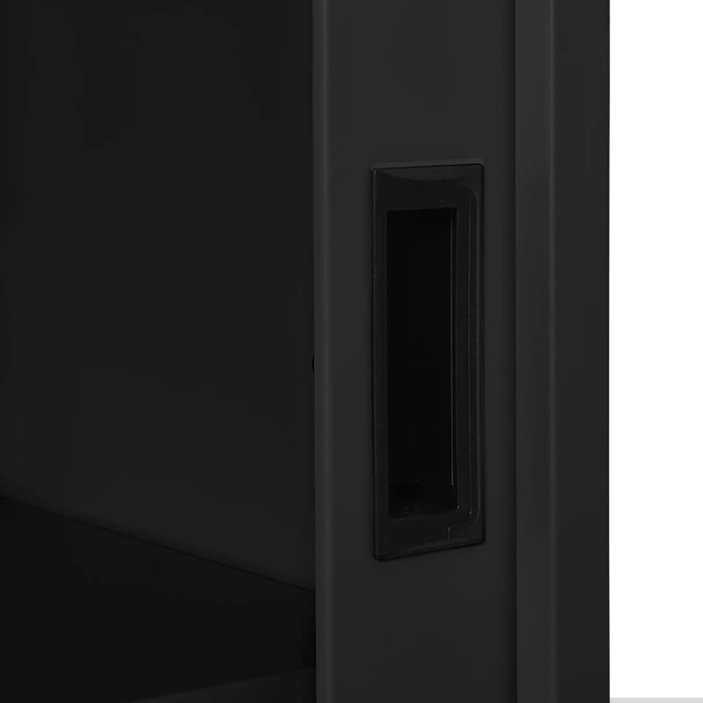 Ντουλάπι με Συρόμενη Πόρτα Ανθρακί 90 x 40 x 90 εκ. Ατσάλινο