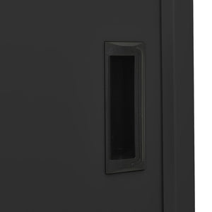 Ντουλάπι Γραφείου Συρόμενη Πόρτα Ανθρακί 90x40x180 εκ. Ατσάλινο