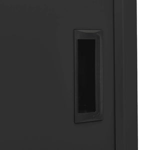Ντουλάπα Γραφείου Συρόμενη Πόρτα Ανθρακί 90x40x180 εκ. Ατσάλινη