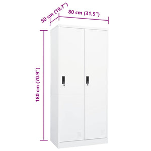 Ντουλάπα Λευκή 80 x 50 x 180 εκ. από Χάλυβα