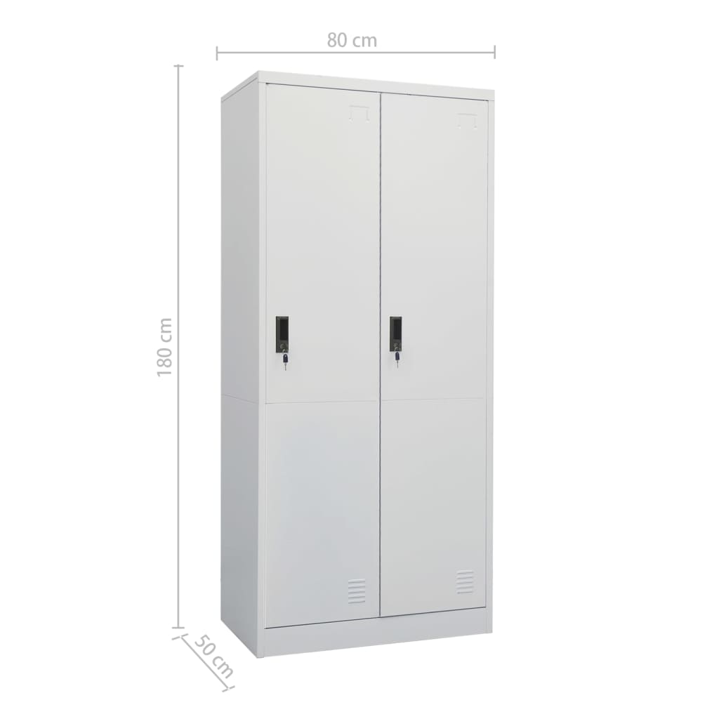 Ντουλάπα Ανοιχτό Γκρι 80 x 50 x 180 εκ. από Χάλυβα