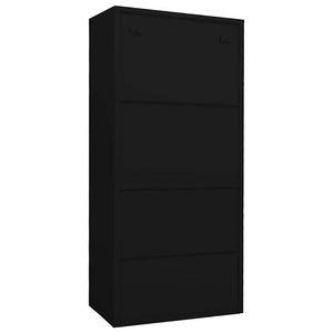 Ντουλάπα Μαύρη 80 x 50 x 180 εκ. Ατσάλινη - Pakobazaar