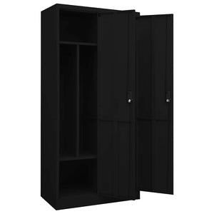 Ντουλάπα Μαύρη 80 x 50 x 180 εκ. Ατσάλινη - Pakobazaar