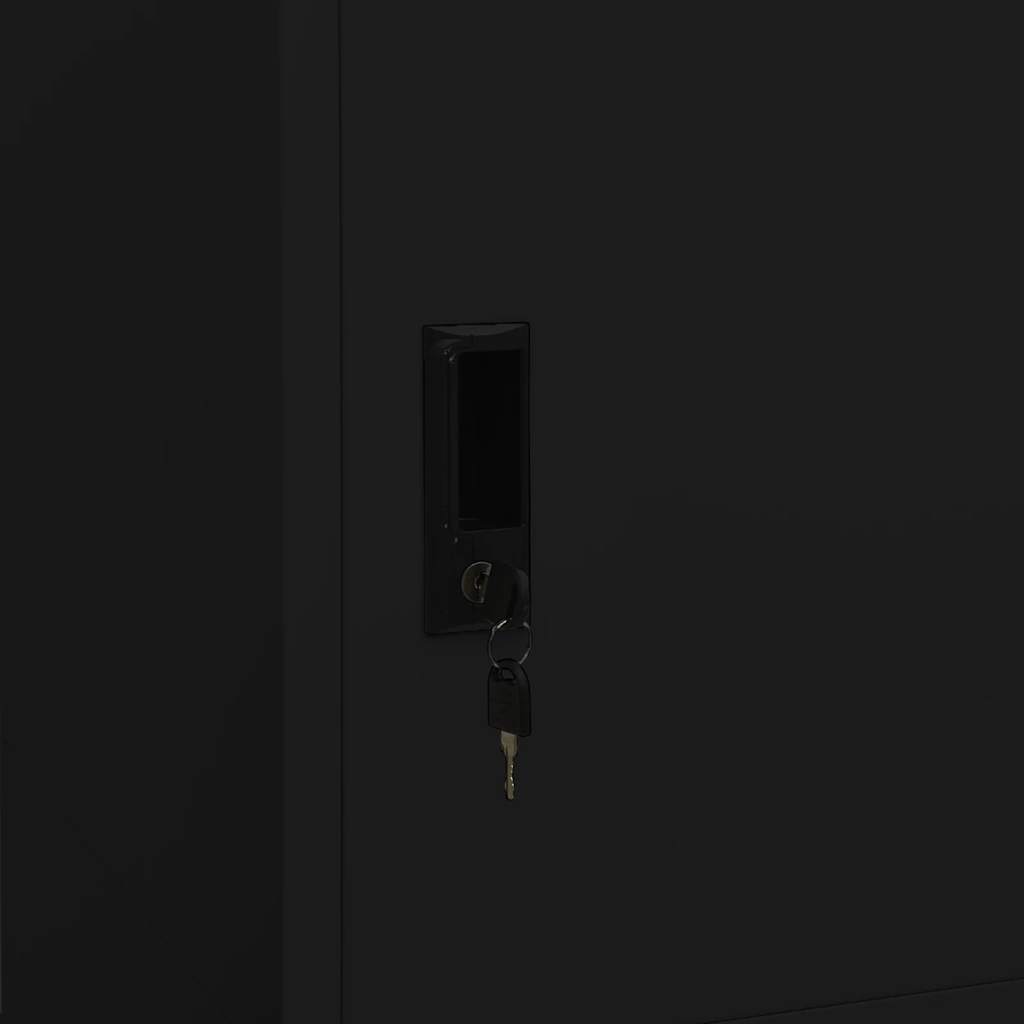 Ντουλάπα Μαύρη 80 x 50 x 180 εκ. Ατσάλινη