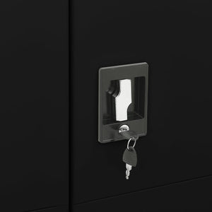 Φοριαμός Μαύρος 90 x 40 x 180 εκ. Ατσάλινος