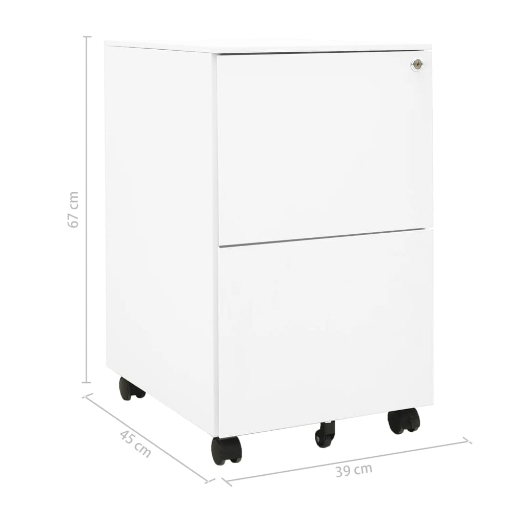 Αρχειοθήκη Φορητή Λευκή 39 x 45 x 67 εκ. Ατσάλινη